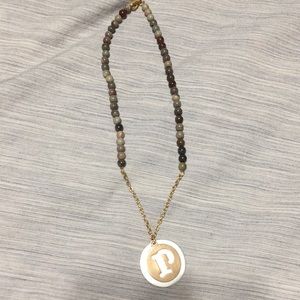 beaded letter p necklace